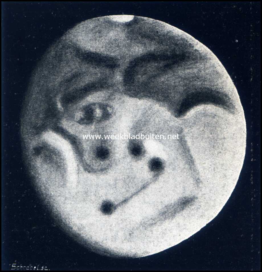 Teekening Mars gemaakt aan den grooten kijker der Lick-sterrenwacht