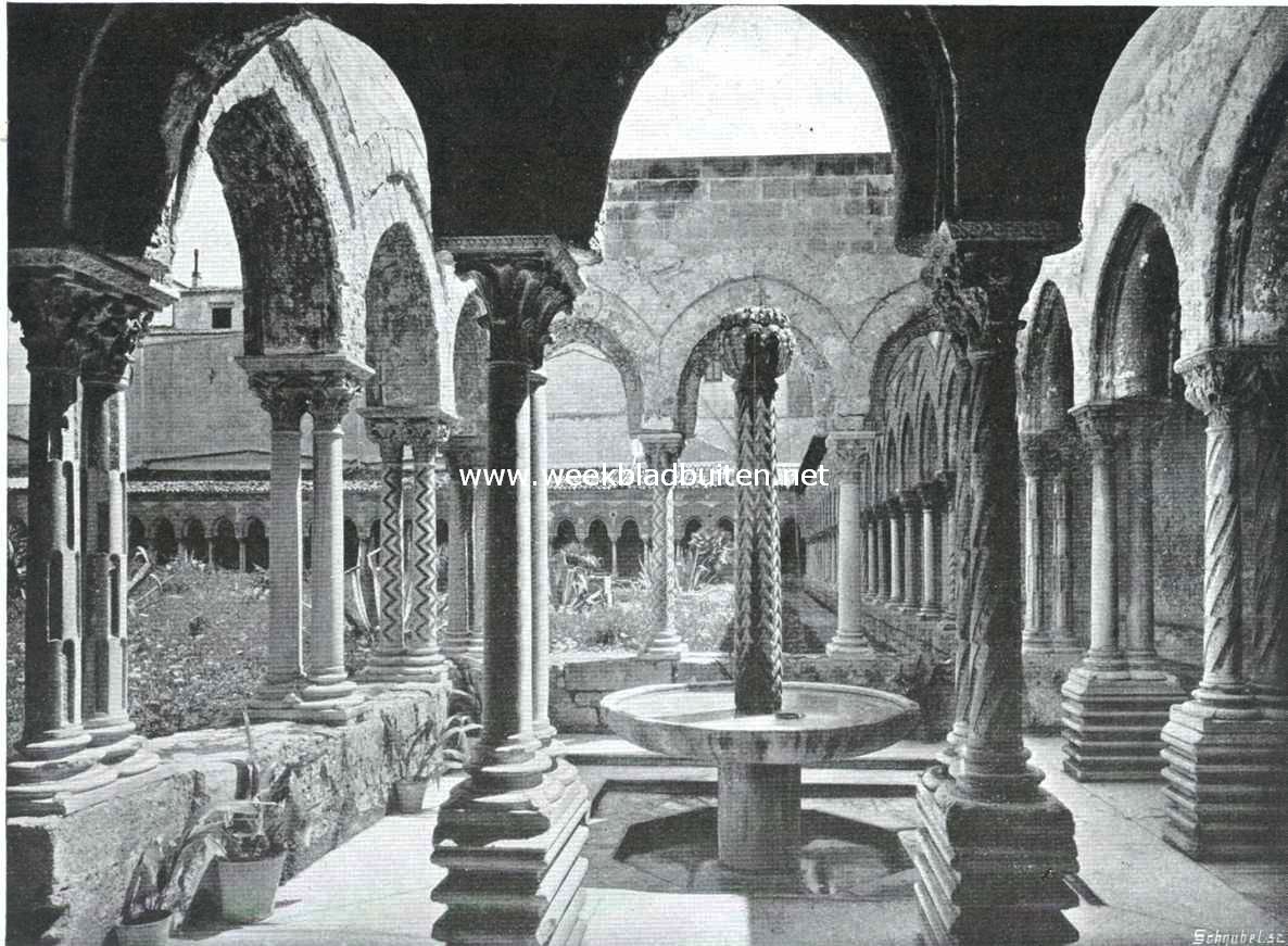 Palermo-Mon Reale. Kloosterhof van de kathedraal te Monreale