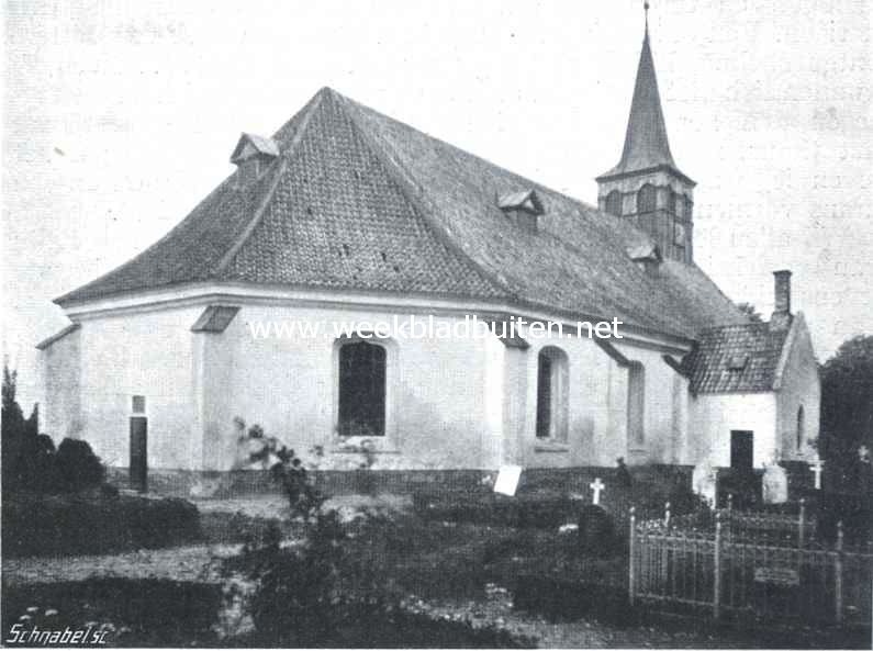 Het kerkje van het Hollandsche dorp op het eiland Amager