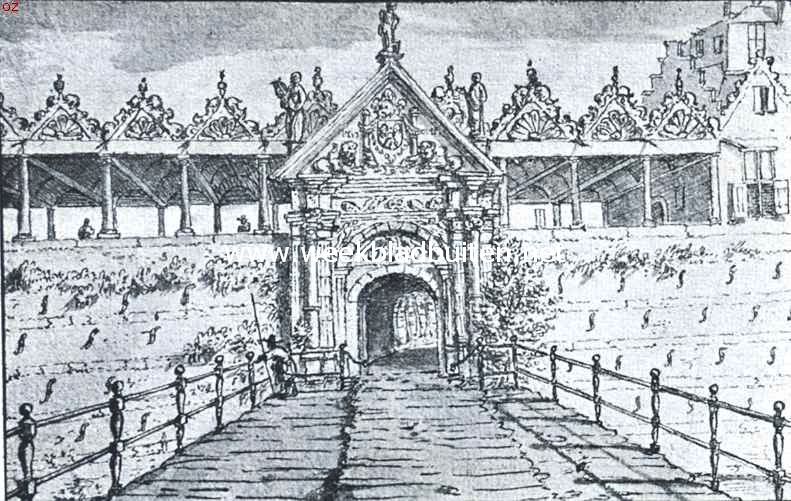 Het Kasteel te Breda. Zuidel. Voorgebouw van 't Kasteel van Breda omstr. 1685. Naar een teekening vermoedelijk van J. de Grave