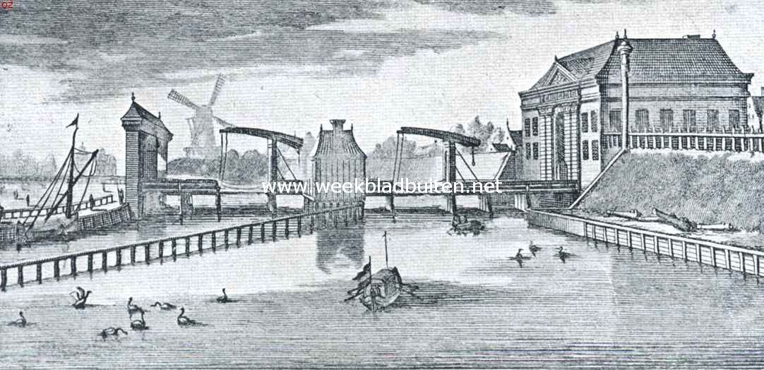 Amsterdamsche poorten. De Nieuwe Regulierspoort, gebouwd in 1655 aan het eind der Reguliers-Breestraat, in 1668 tot Waaggebouw ingericht en in 1874 gesloopt. Naar de prent in Wagenaar