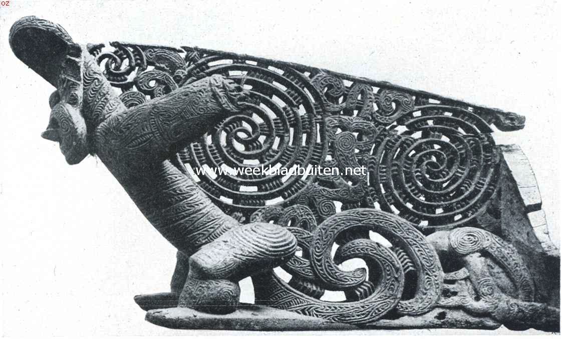 Maori-kunst. Voorsteven van een kano (3)