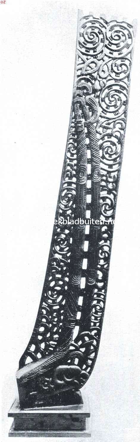 Maori-kunst. Achtersteven-versiering