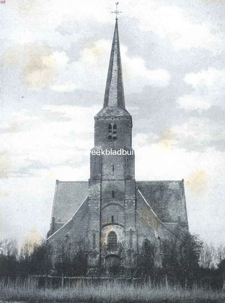 Bij Poortugaal. De oude Dorpskerk, van voren gezien