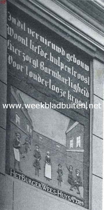 Purmerend. Steen in de voorgevel van het Weeshuis