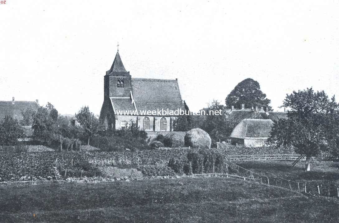 Het Huijs van Malsen. De Oude Kerk van Well, van den dijk af gezien