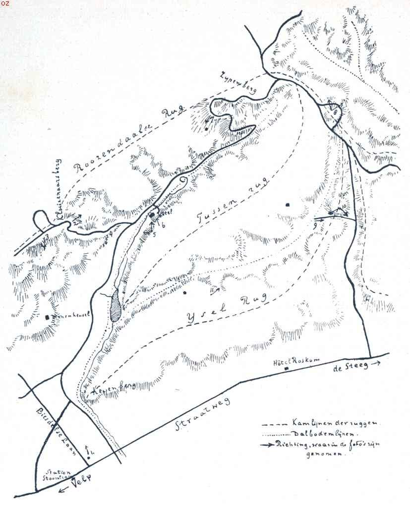 Beekhuizen als bergland. Ori�nteringskaartje