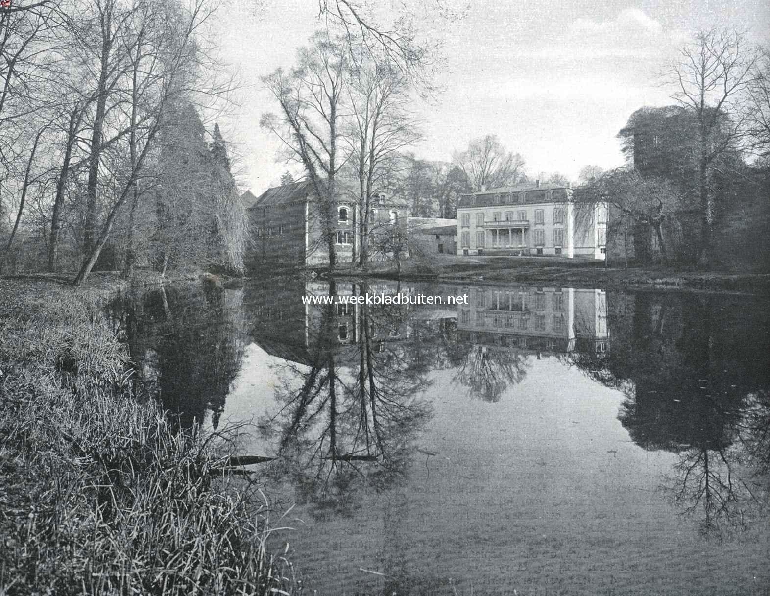 Het aloude slot Steyn. Paardenstal (links), het nieuwe landhuis, en ru�ne van den kleinen toren en ingang van 't oude kasteel van Steyn