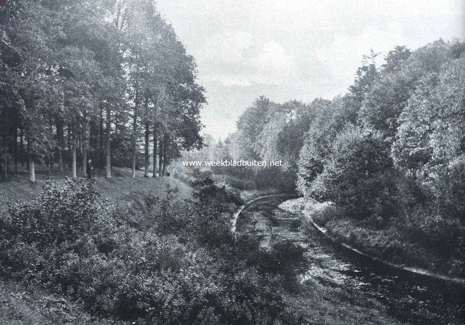 De vliet in het bosch van Bredius, het vermaarde Gooische landgoed, welks mooiste gedeelte thans voor het publiek gesloten is. Een ware slag voor de bewoners en bezoekers van het Gooi