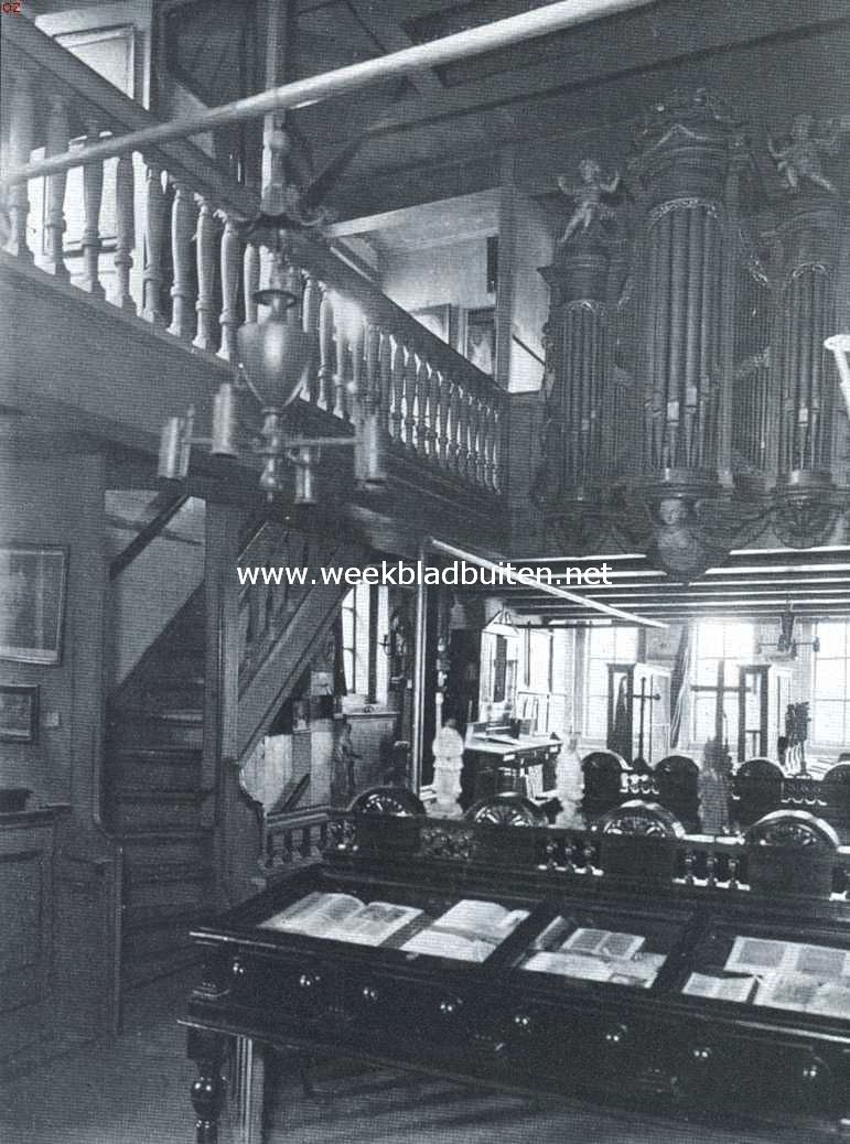 Het Museum Amstelkring. De kerk 't Haantje, gezicht van de eerste galerij op het orgel