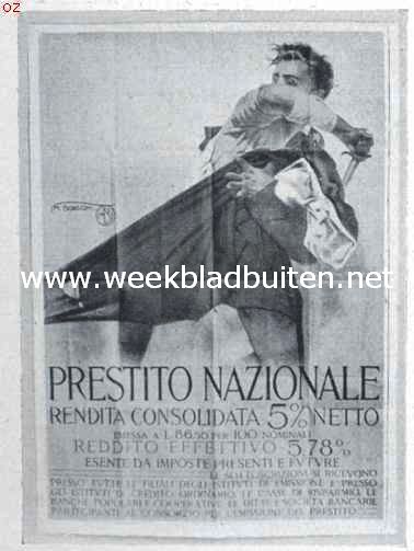 Over oorlogscuriosa. Affiche voor een Italiaansche oorlogsleening