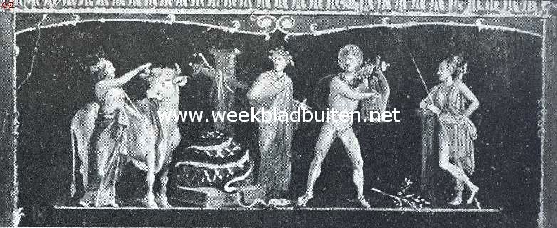 Wanddecoratie met mythologische voorstelling in het huis der Vettii