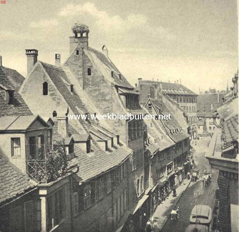 Een oud bochtig straatje te Straatsburg, dat voor de uitbreiding van 1912 heeft moeten wijken