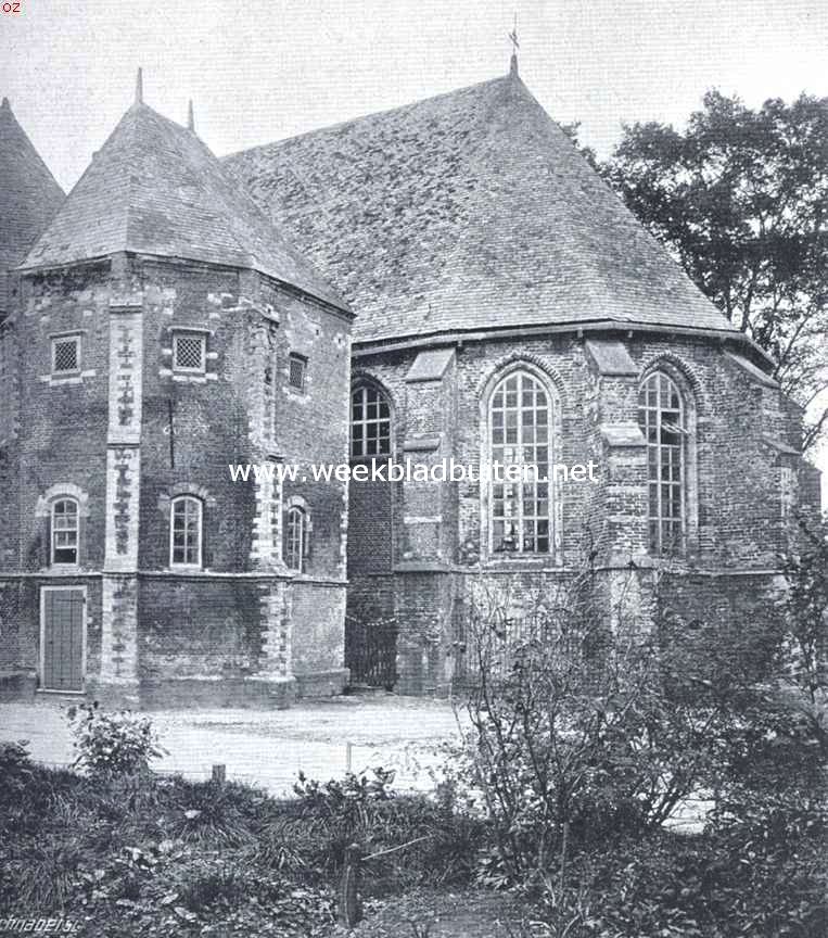 Dreischor. Koor en sacristy van de kerk