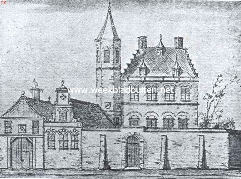 Het Inthiema-huis te Workum in het midden der 17de eeuw, in 1726 afgebroken