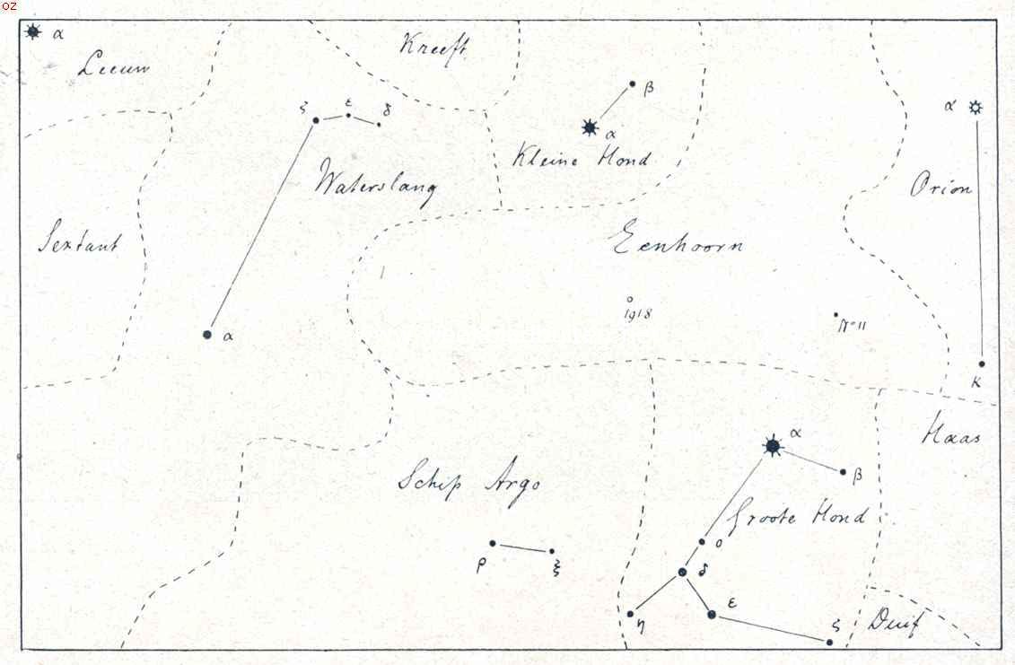 De sterrenhemel in Februari