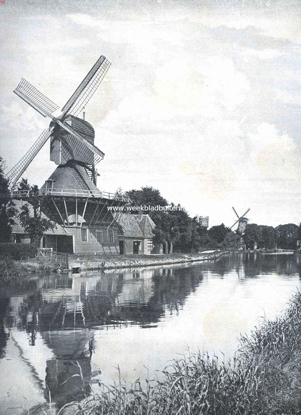 Onze windmolen-typen. Gesloten standaard-molen met stelling bij Weesp