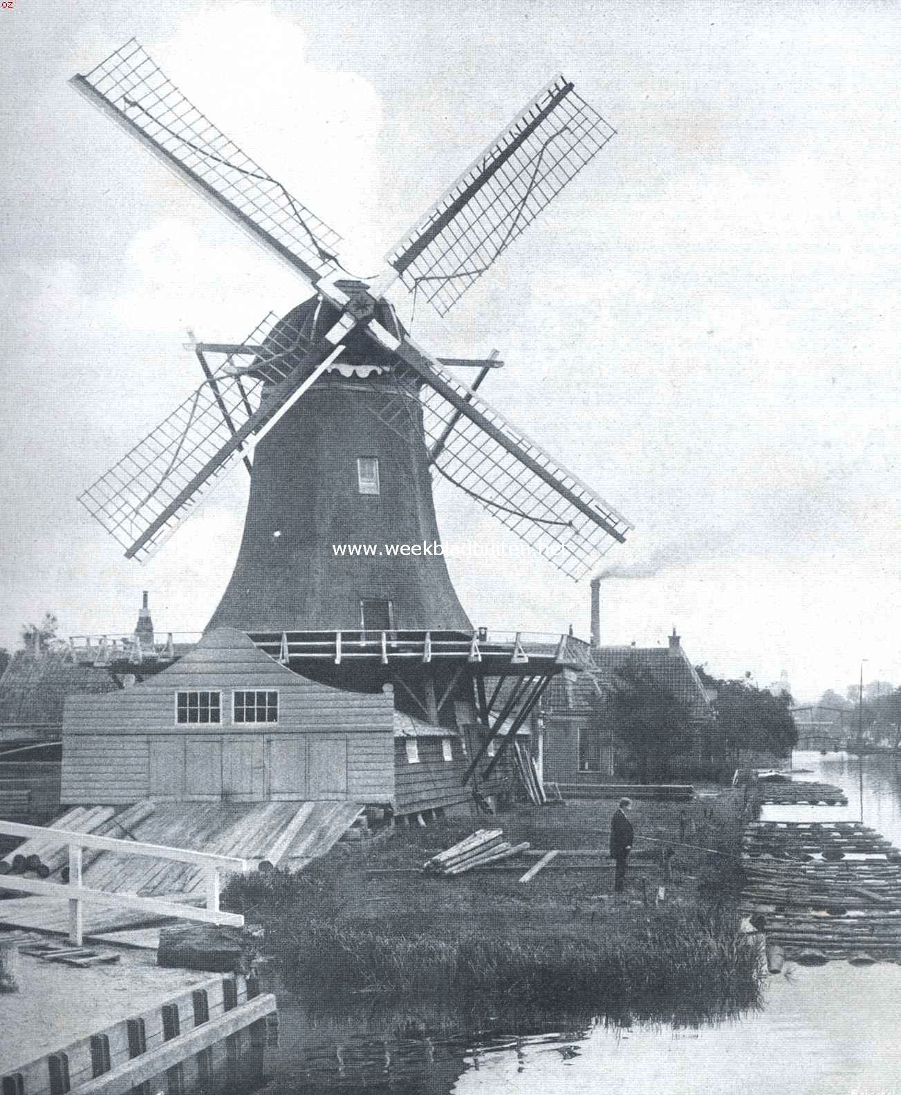 Onze windmolen-typen. Houtzaagmolen-bovenkruier bij Utrecht