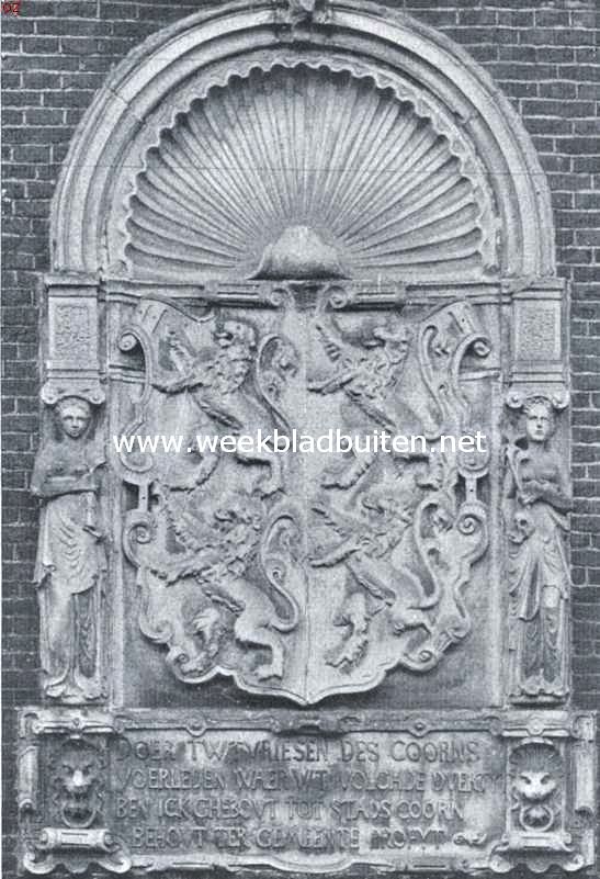 Schoonhoven. De gevelsteen in het graanpakhuis