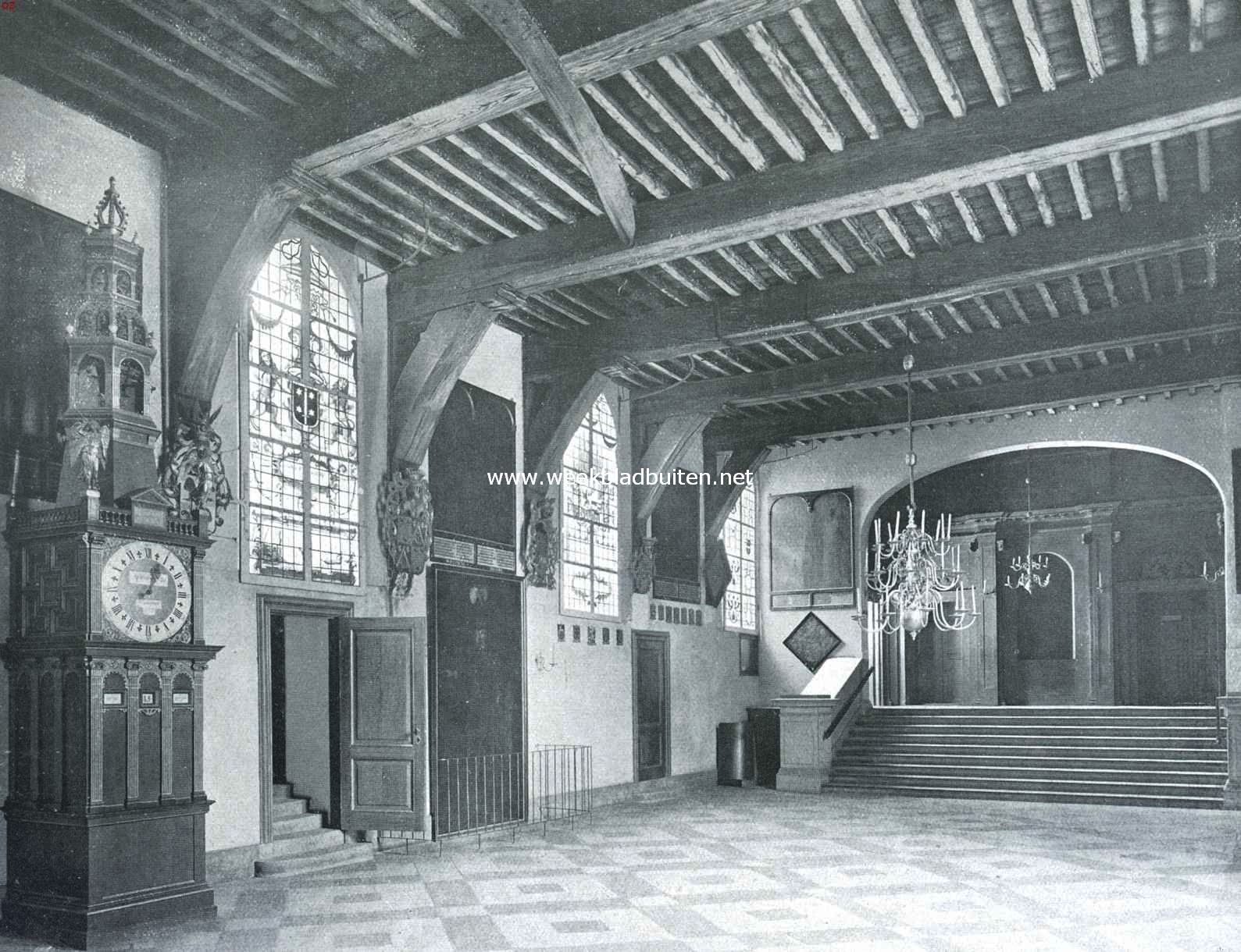 Het Stadhuis te Haarlem. De oude feestzaal van het grafelijk jachtslot