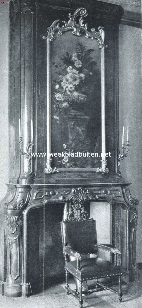 Het Stadhuis te Haarlem. De schoorsteen in de Statenzaal (tevens tijdelijke raadzaal)