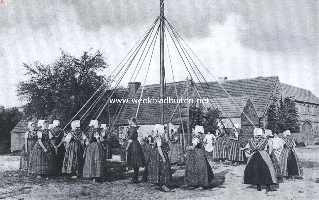 Van de Wenden en hun land. Wendische meisjes bij den typischen bandendans