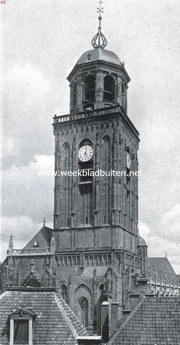 De toren van de Groote of St. Lebuinuskerk te Deventer