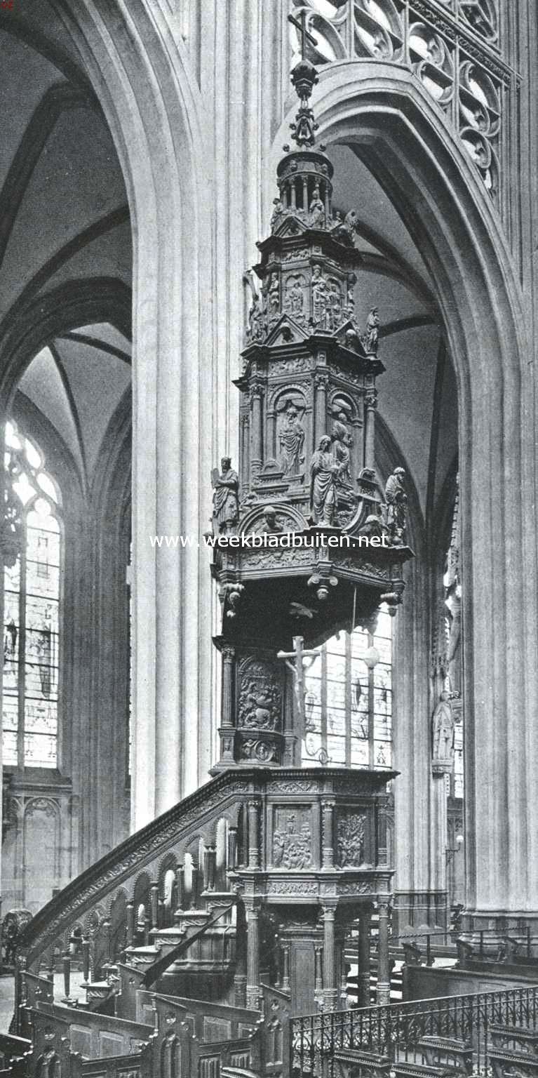 De St. Jans Kathedraal te 's Hertogenbosch. De preekstoel in de St. Jans Kathederaal