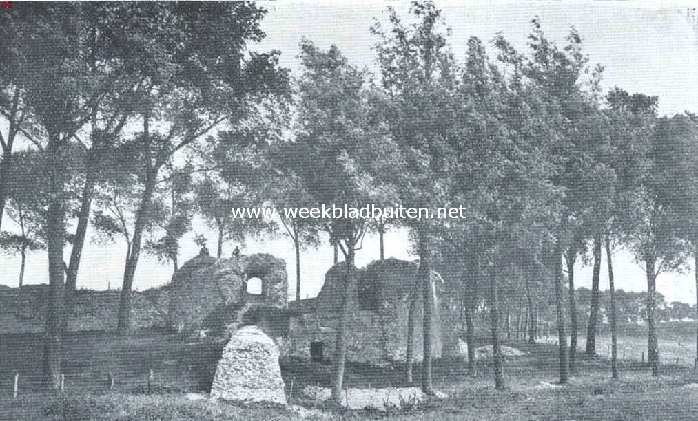 De tijdens den wereldoorlog door Belgen uitgegraven overblijfselen van de Westpoort te Sluis