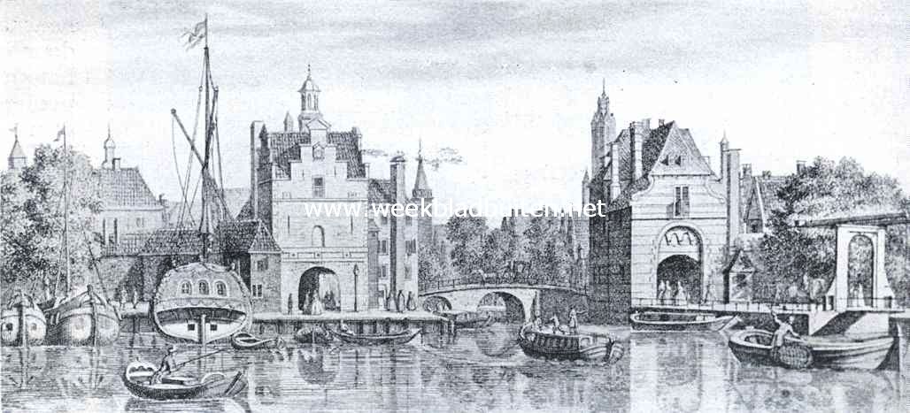 De Schiedamsche en Rotterdamsche poorten te Delft in het midden der 18de eeuw