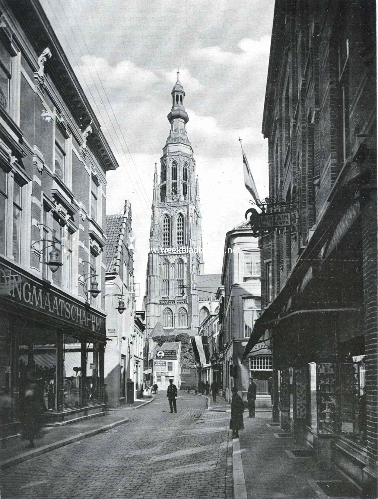 Gezicht op den toren der Goote of Lieve Vrouwekerk te Breda