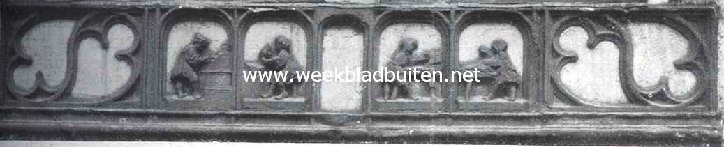 Reliefs in den voorgevel van het huis van het steenhouwersgilde te Gouda