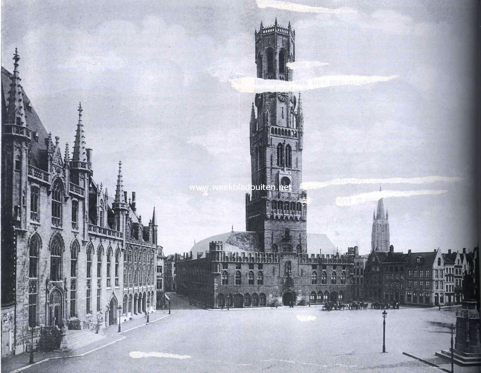 Groote Markt met Halletoren te Brugge