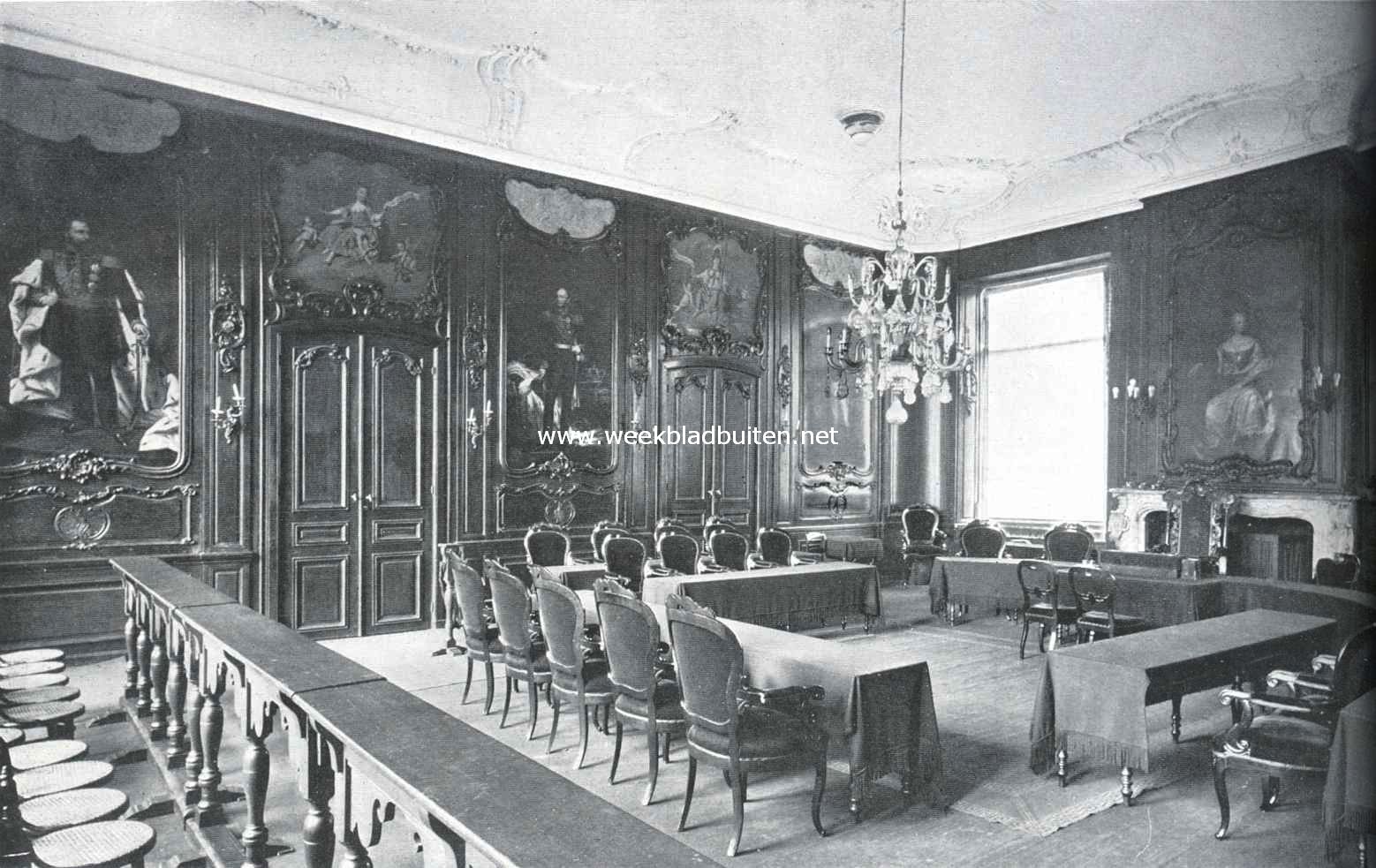 De raadzaal in het stadhuis te Leeuwarden