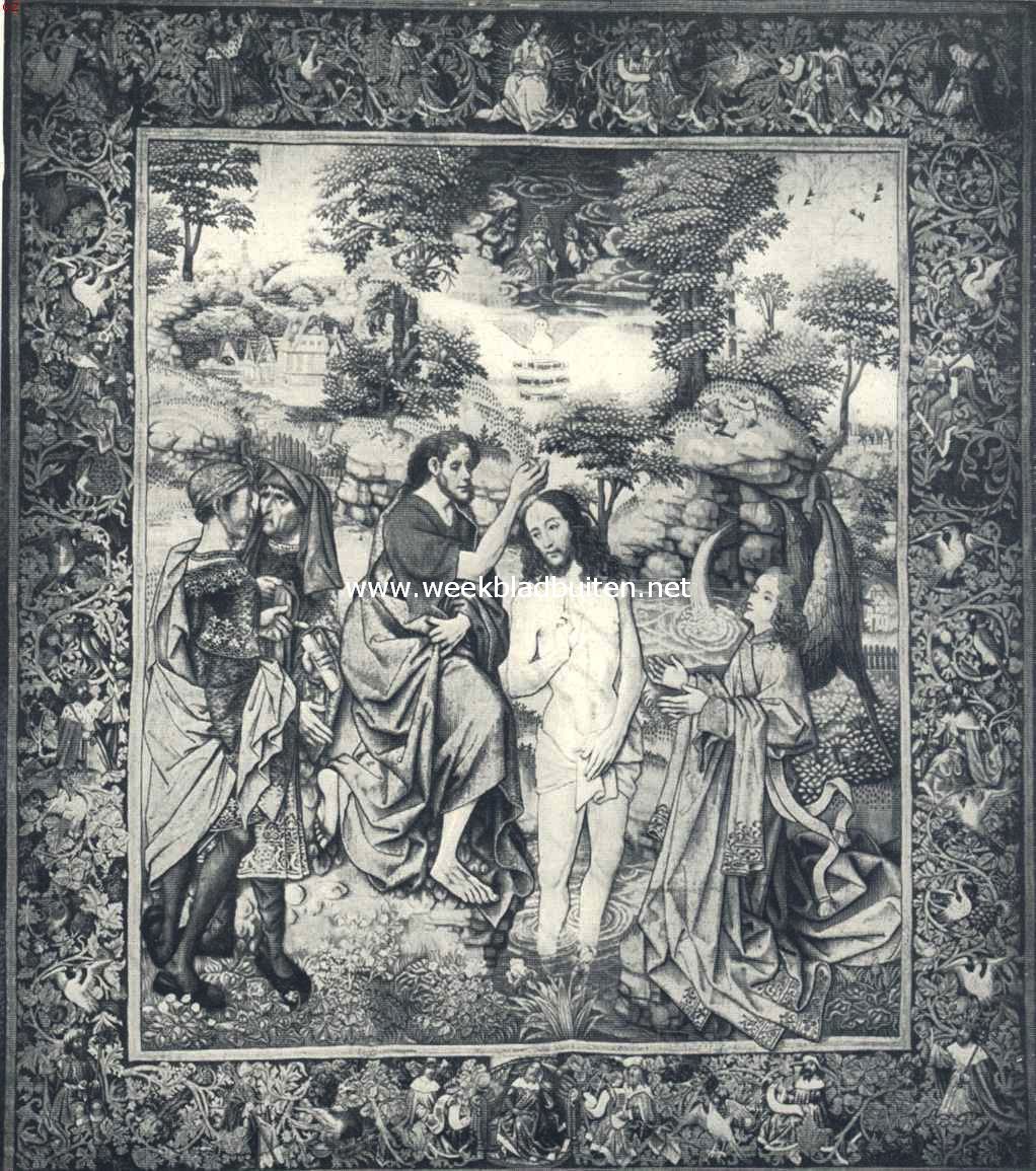 Wandtapijten der Gothiek in Frankrijk en Vlaanderen. Brusselsch werk (begin XVIde eeuw). Doop van Christus (Weenen)