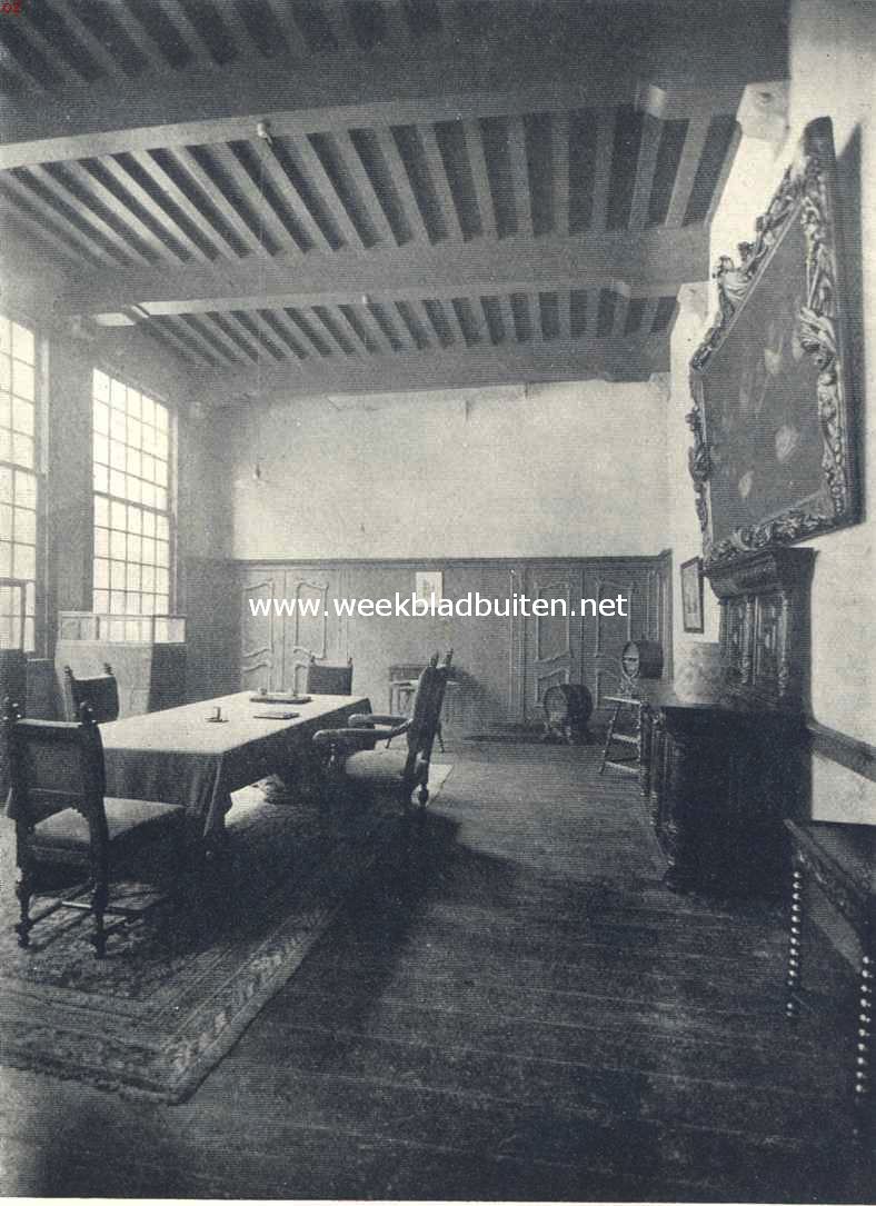 Wijnkoopersgildehuis te Amsterdam. De gildekamer in het Wijnkoopersgildehuis te Amsterdam