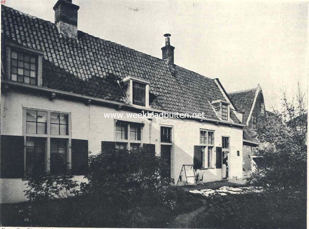 Haarlemsche hofjes. Het hofje van Bakenes, huisjes aan de binnenplaats