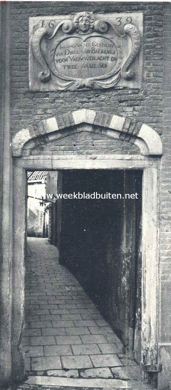 Haarlemsche hofjes. Het hofje van Bakenes, toegangspoort op de Bakenessergracht