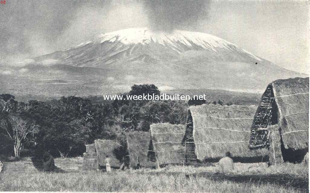 De bewoners van Oost-Afrika. Oost-Afrikaansch negerdorp