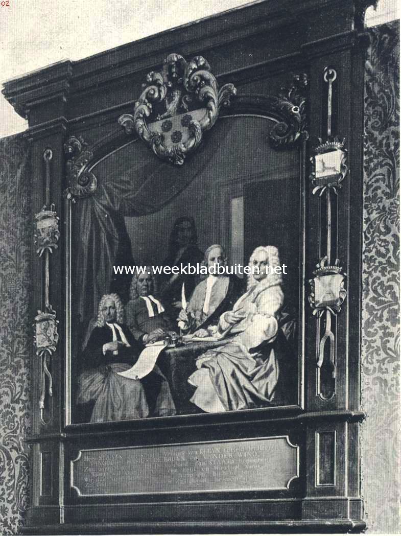 Haarlemsche hofjes. Het hofje van Staats, schoorsteenstuk in de 