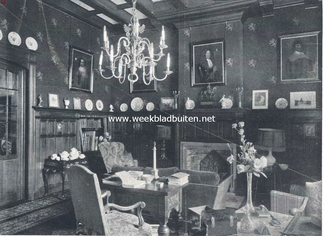 Het huis Zwaluwenburg. Hoek van de huiskamer