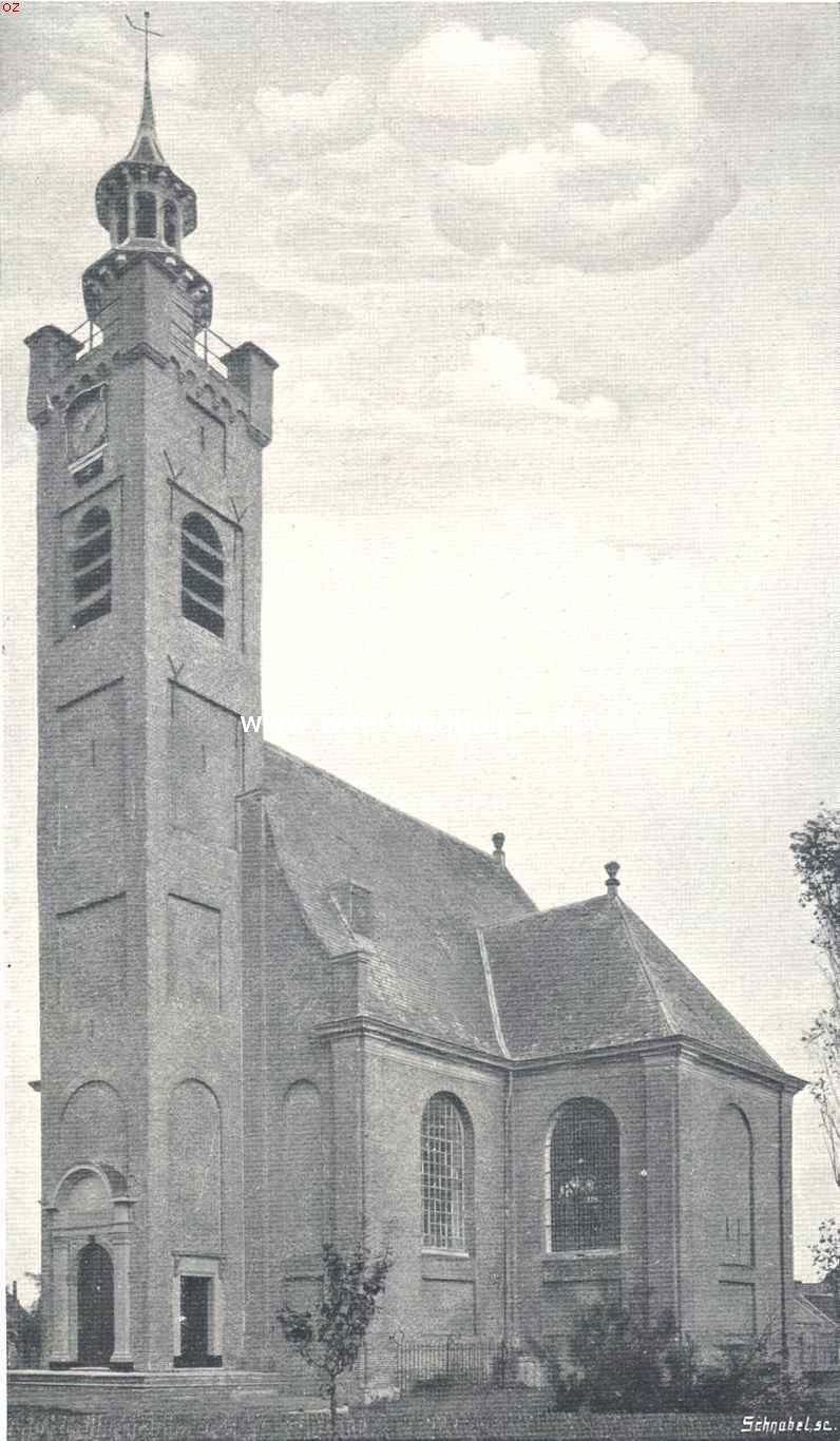 Het door brand vernielde kerkje te Burgh op Schouwen