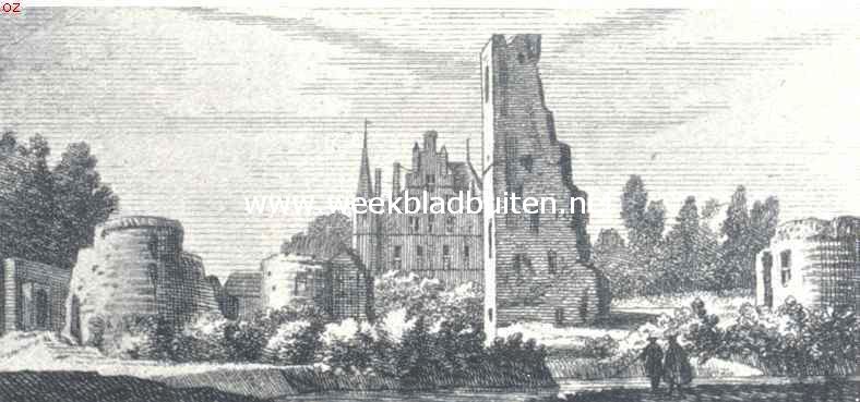 De overblijfselen van het kasteel van Wouw in de achttiende eeuw