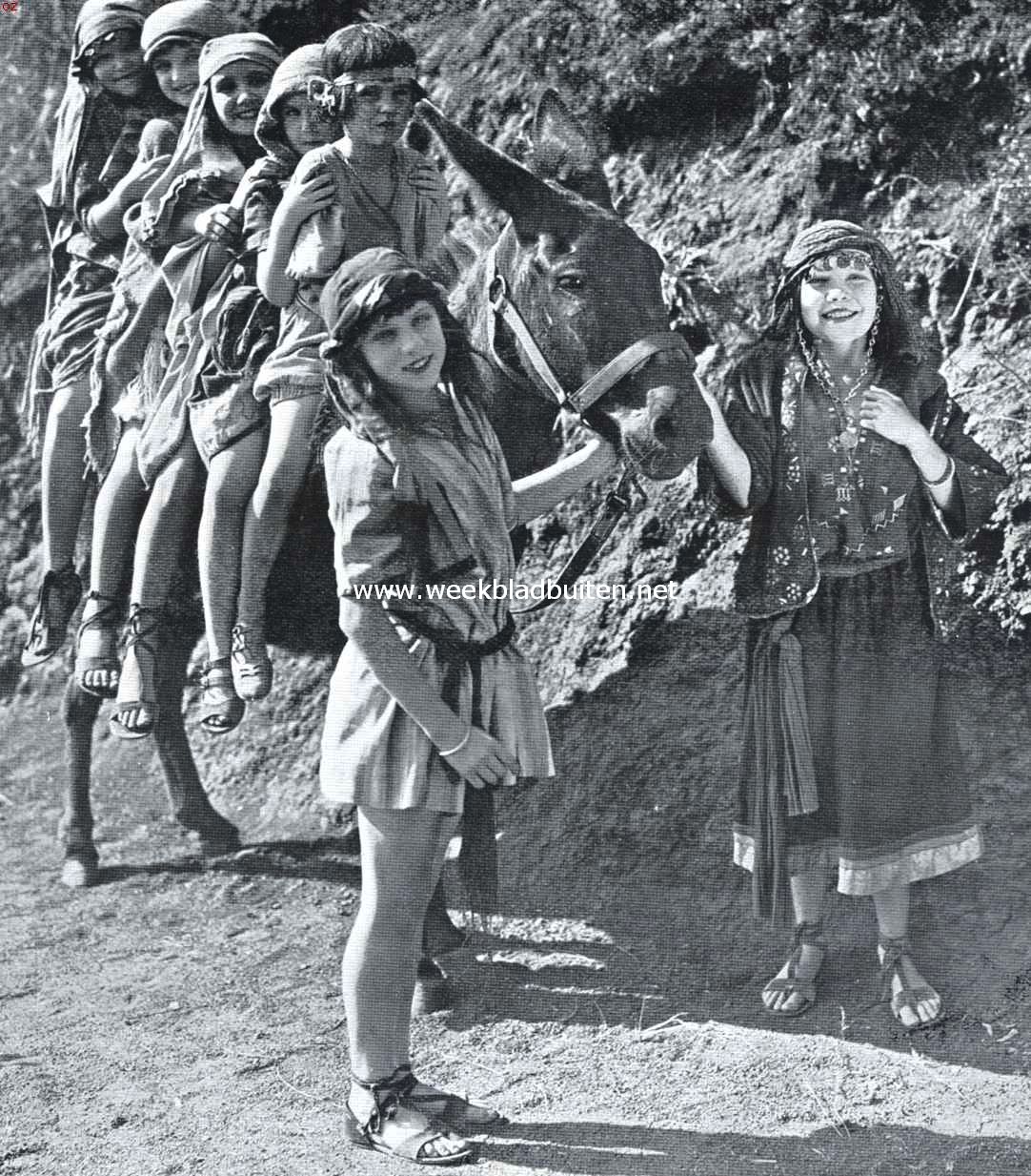 De Passiespelen in Californi�. Groepje kinderen, deelnemend aan het Passiespel bij Los Angeles