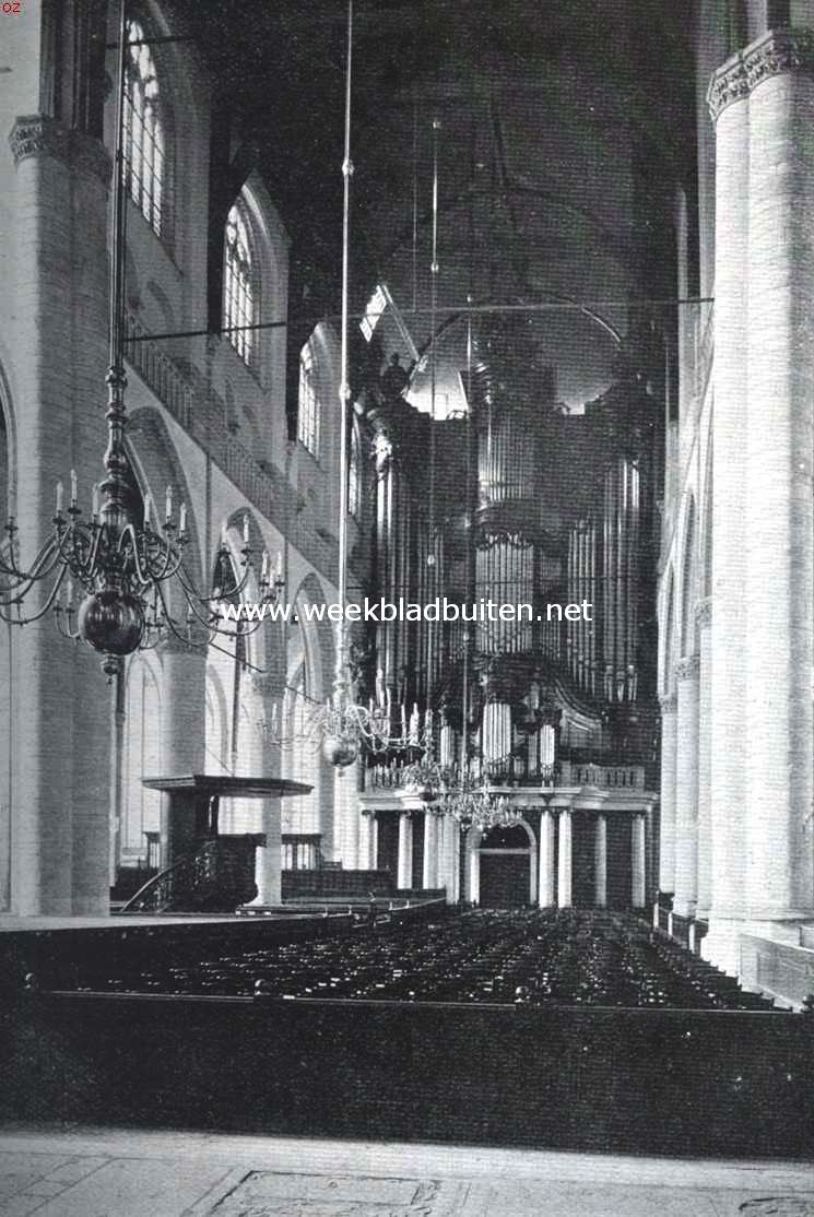 De St. Laurenskerk te Rotterdam. Gezicht op het orgel
