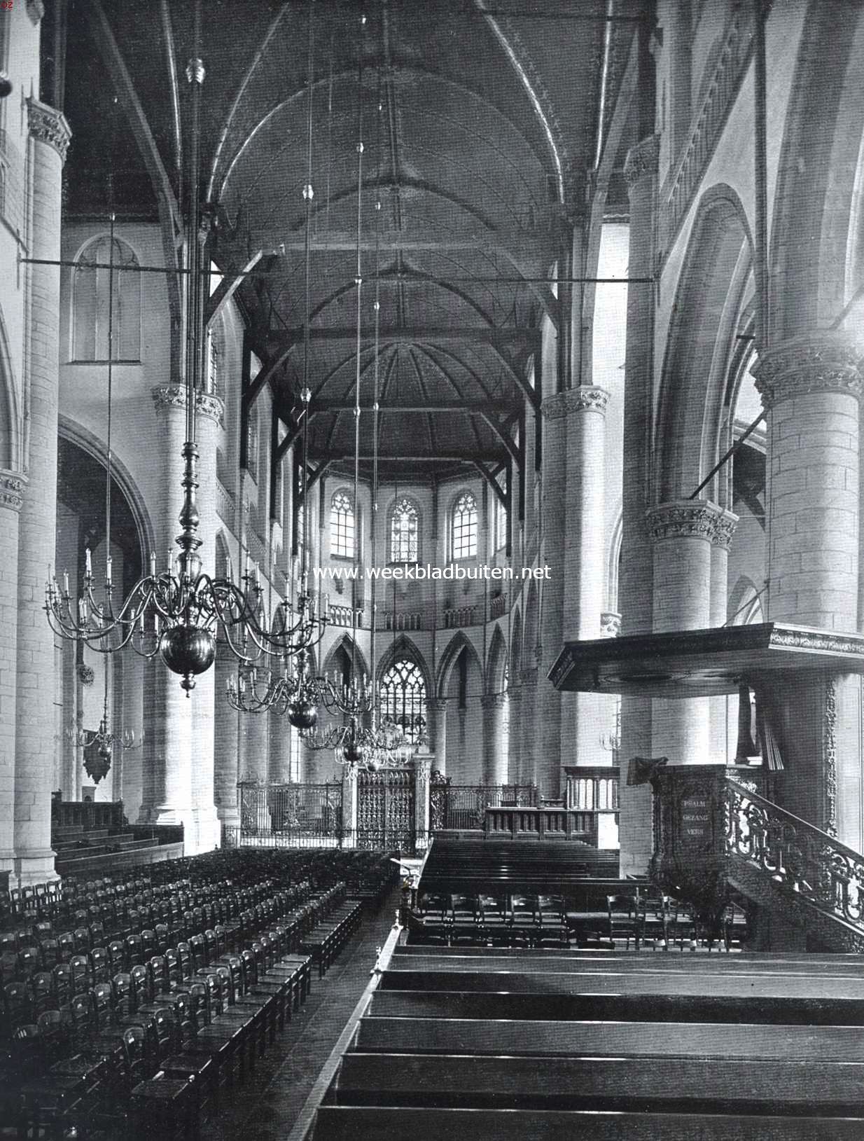 Het schip der St. Laurenskerk te Rotterdam, naar het oosten