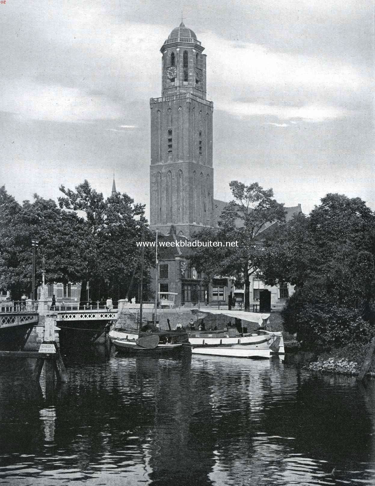 Gezicht van de Beestenmarkt te Zwolle op den toren der O.L. Vrouwe Hemelvaartkerk