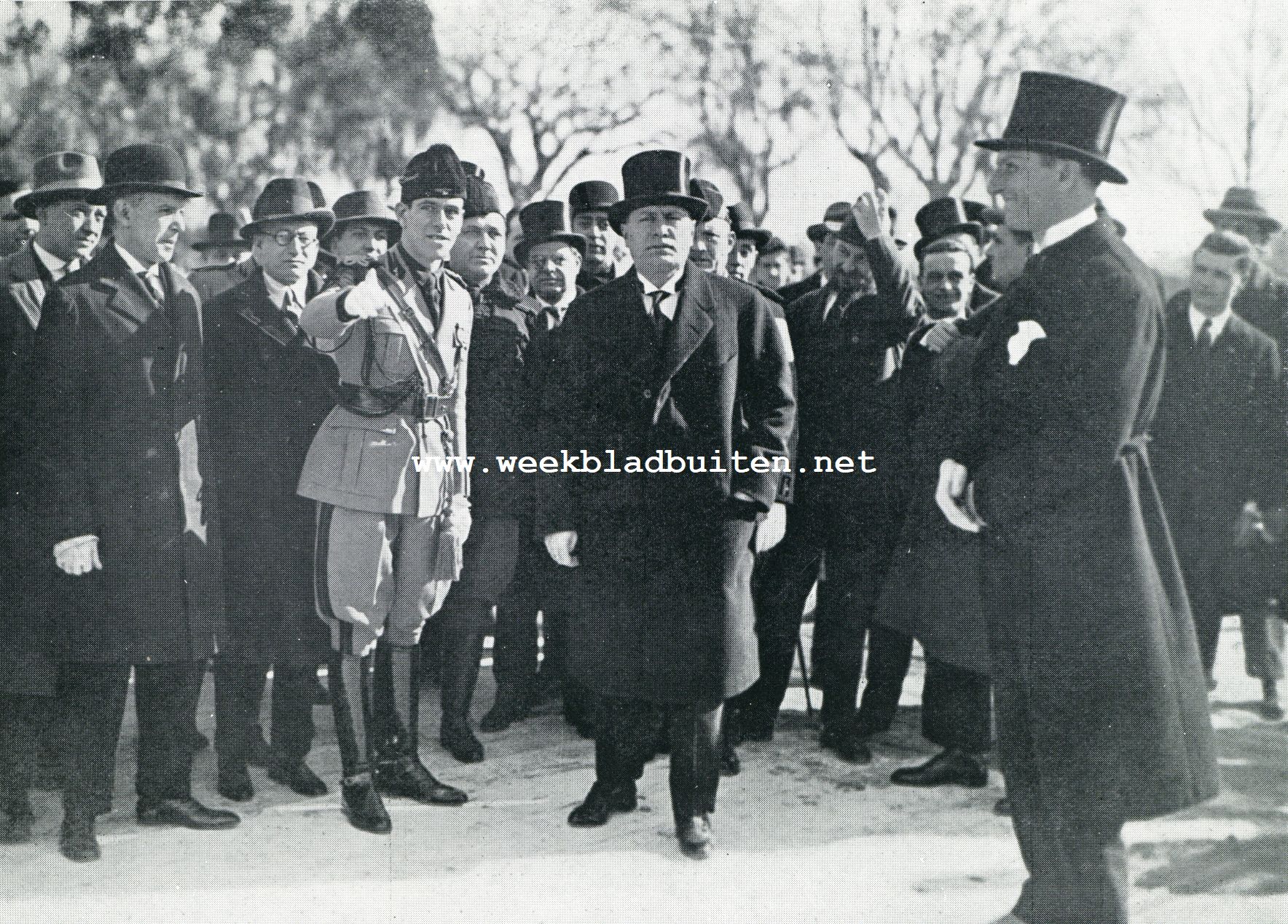 Benito Mussolini. Inwijding der gymnastiekwedstrijden te Farnesina