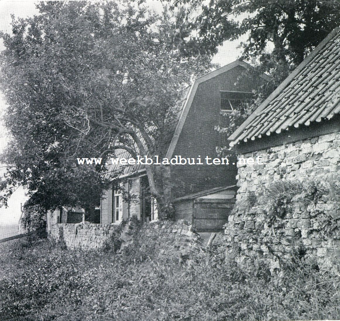 Het Slot aan den Hoef. De Egmonden. Oude muur, overblijfsel van de, Abdij-gebouwen te Egmond-Binnen