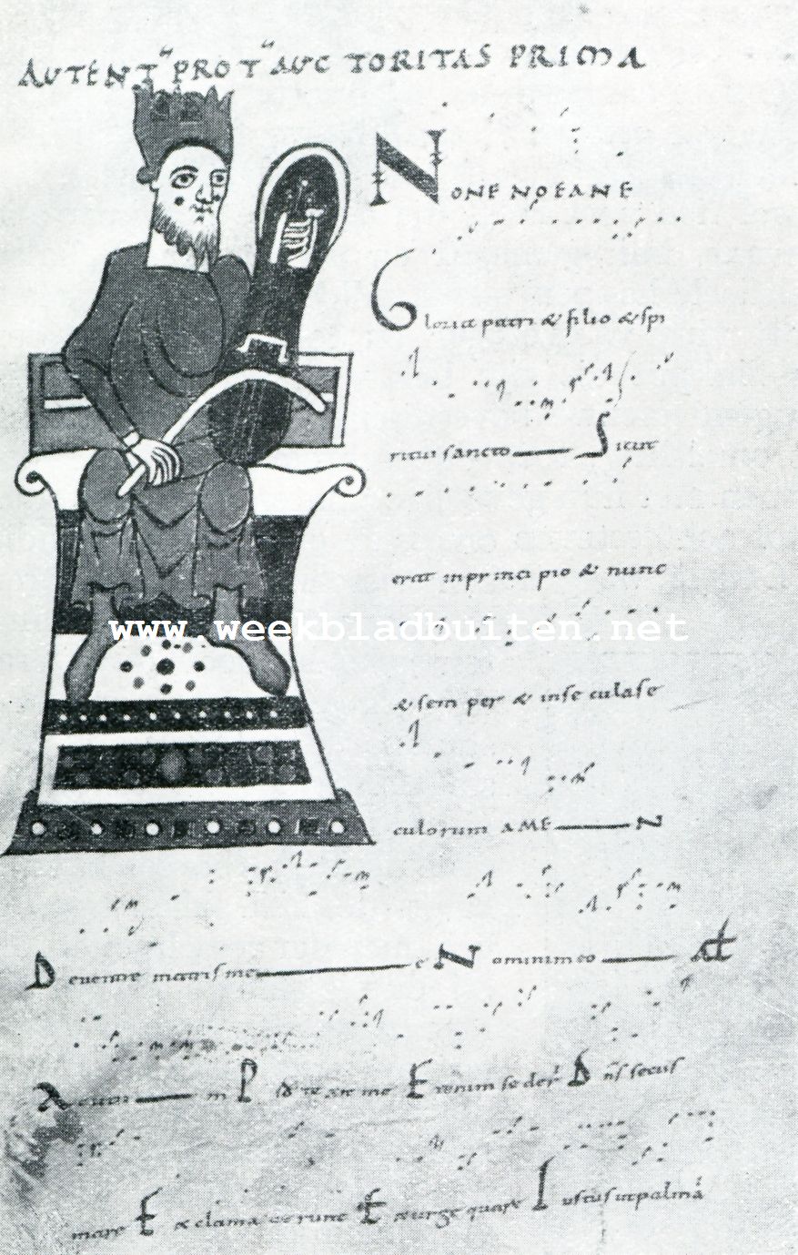 HANDSCHRIFT MET NEUMEN UIT DE 10DE EEUW (AANWEZIG OP DE BIBLIOTHQUE NATIONALE TE PARIJS)